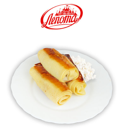 Млинці з сиром та родзинками